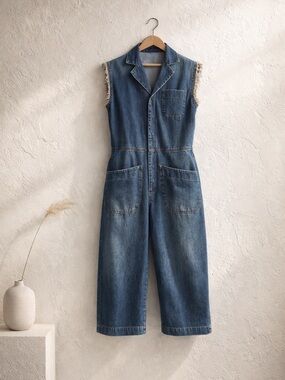 One Teaspoon Safari Camp Denim Overalls Jumpsuit Blue S NWT